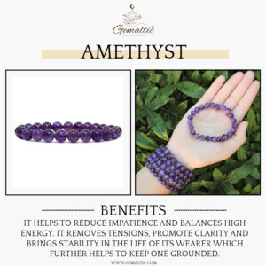 Amethyst Natural AAA 8mm Bracelet