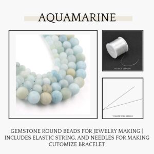 Aquamarine Natural AAA 8mm Beads For Bracelet Necklace DIY Jewelry Making Design