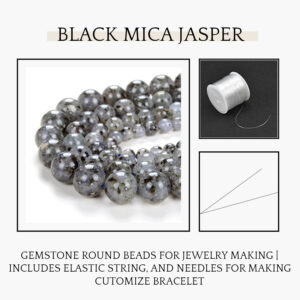 Black Mica Natural AAA 8mm Beads For Bracelet Necklace DIY Jewelry Making Design