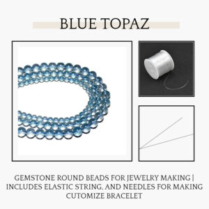 Blue Topaz Natural AAA 8mm Beads For Bracelet Necklace DIY Jewelry Making Design