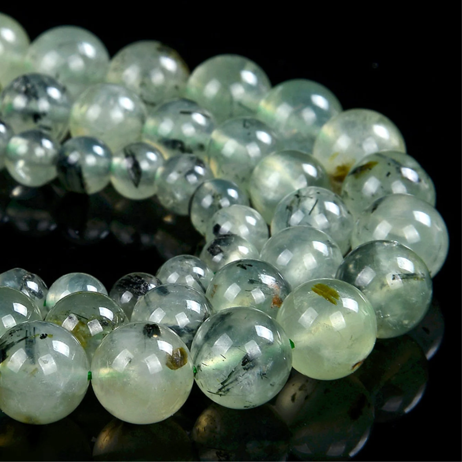 1 Prehnite Natural AAA Beads For Bracelet Necklace DIY Jewelry Making Design