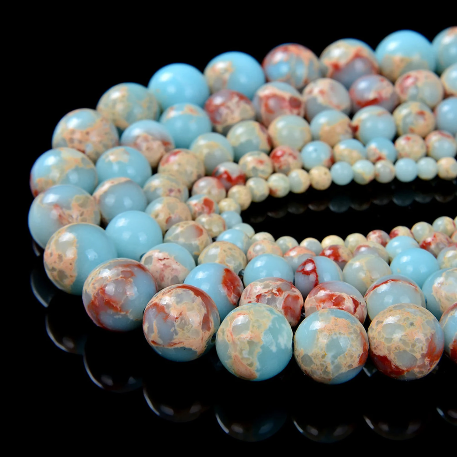 1 Royal Blue Sea Sediment Jasper Natural AAA Beads