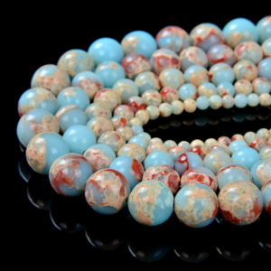 Royal Blue Sea Sediment Jasper Natural AAA Beads For Bracelet Necklace DIY Jewelry Making Design