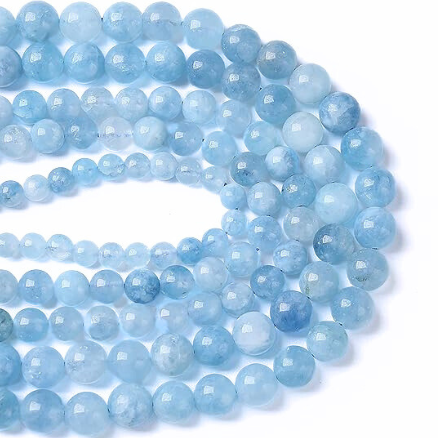 1 Aquamarine Natural AAA Beads For Bracelet