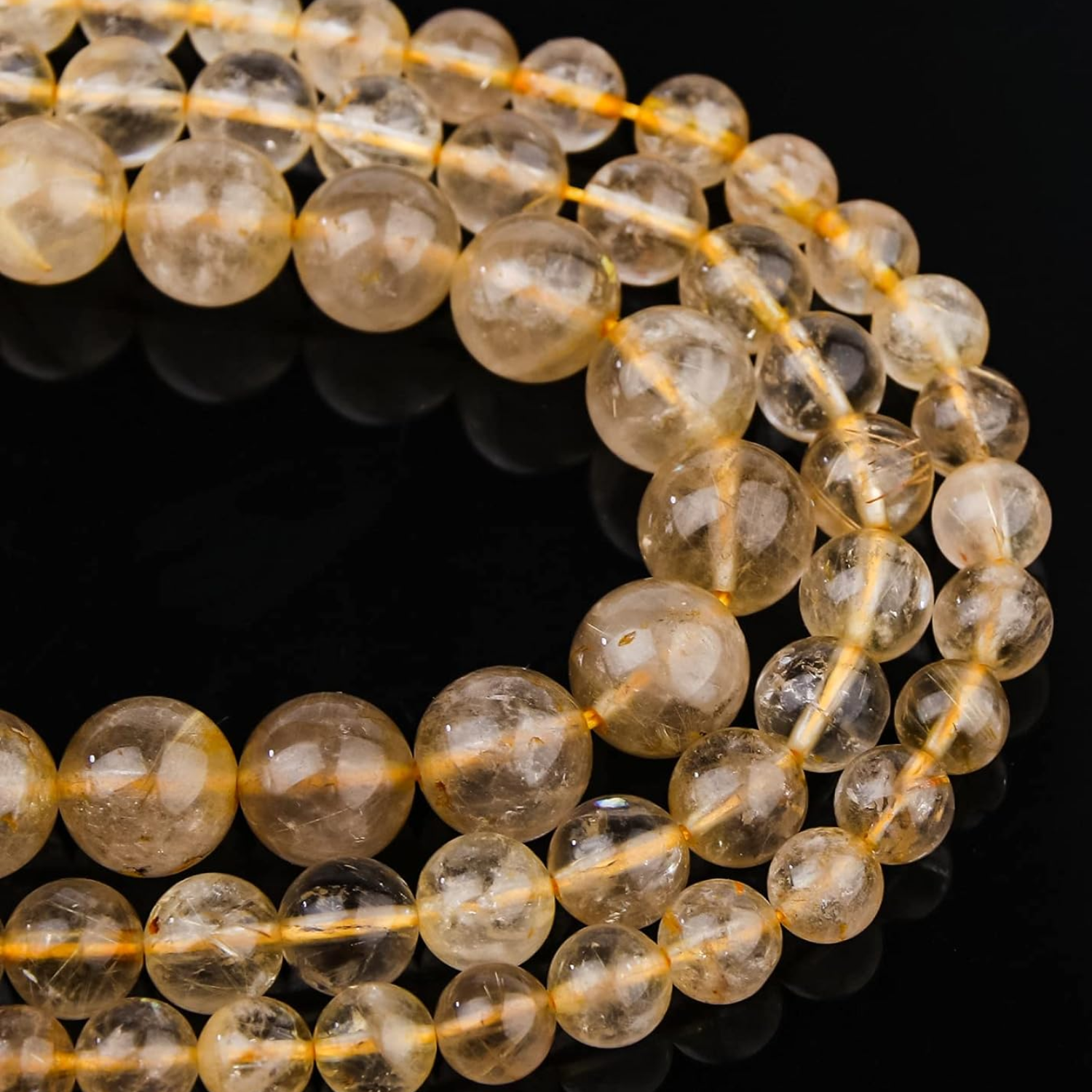 1 Gold Phantom Quartz Natural AAA Beads For Bracelet Necklace DIY Jewelry Making Design