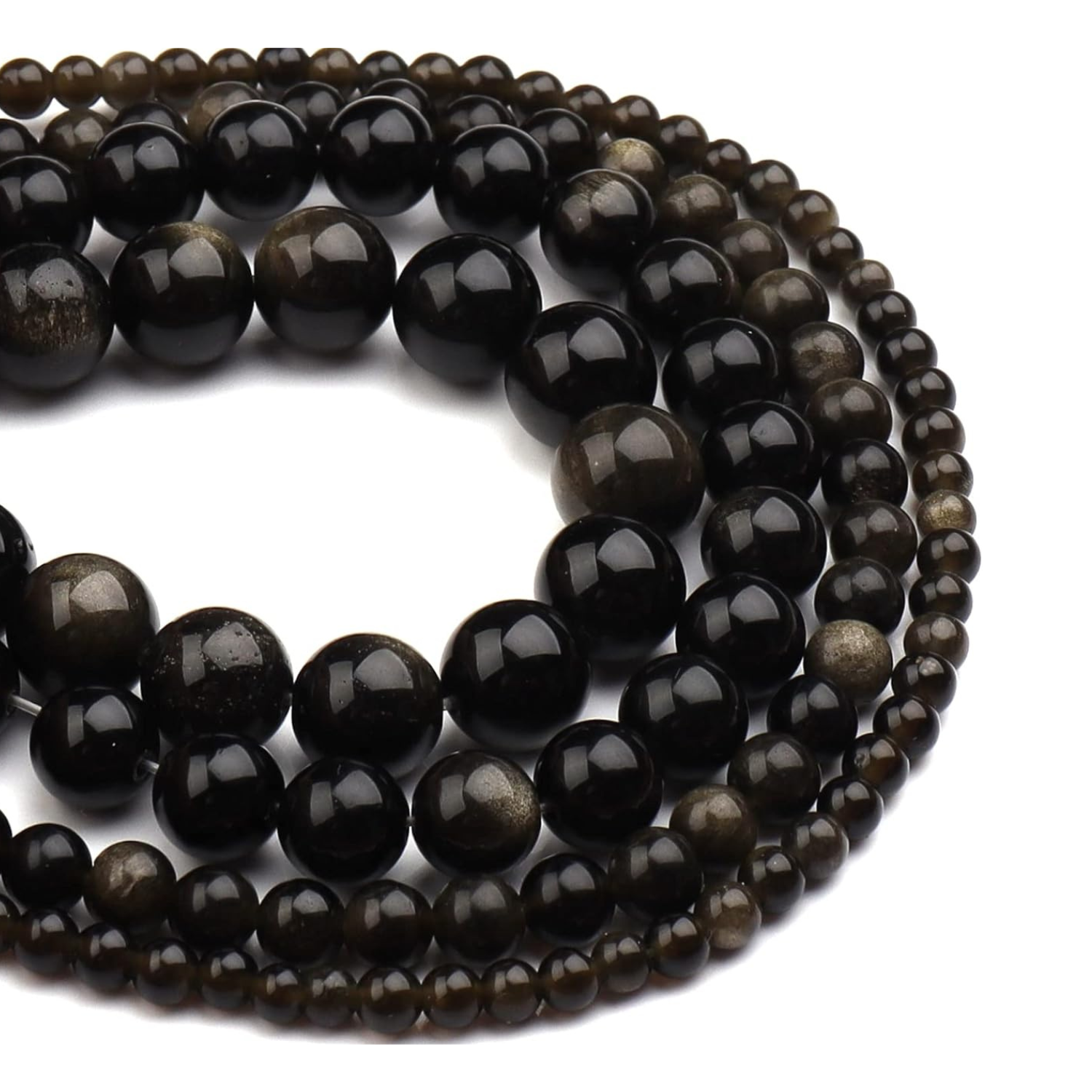 1 Golden Obsidian Natural AAA Beads For Bracelet Necklace DIY Jewelry Making Design