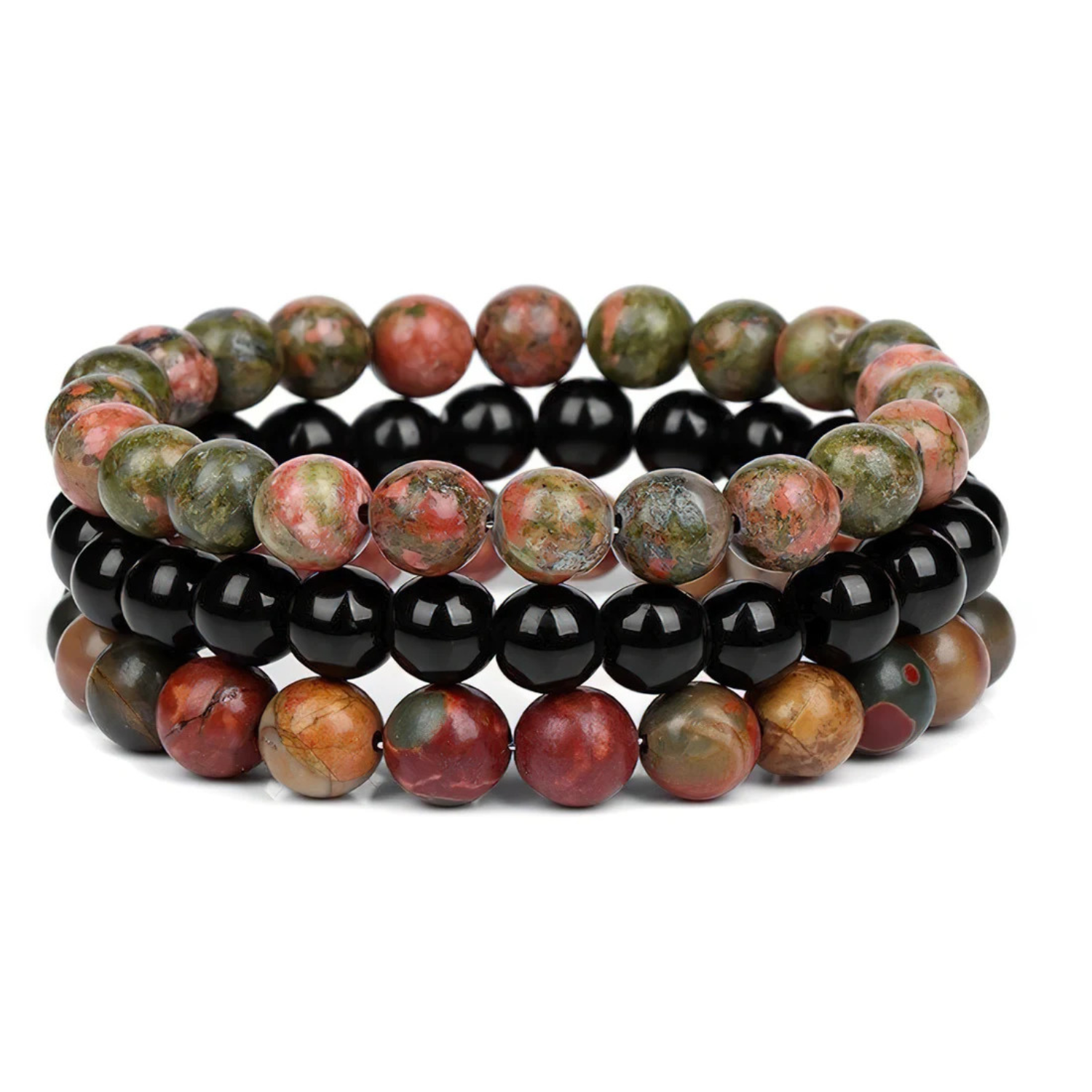 11.png Gemstones Beaded Bracelets Healing Crystal Stone Stretch Elastic Bracelet Unkaite