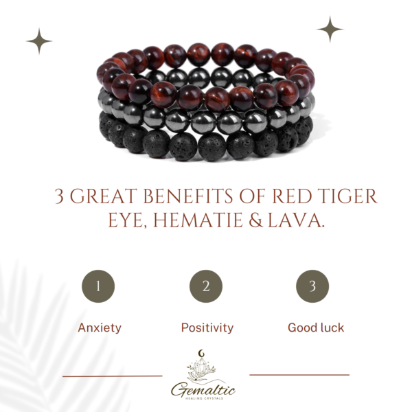Gemstones Beaded Bracelets Healing Crystal Stone Stretch Elastic Bracelet Tiger Eye