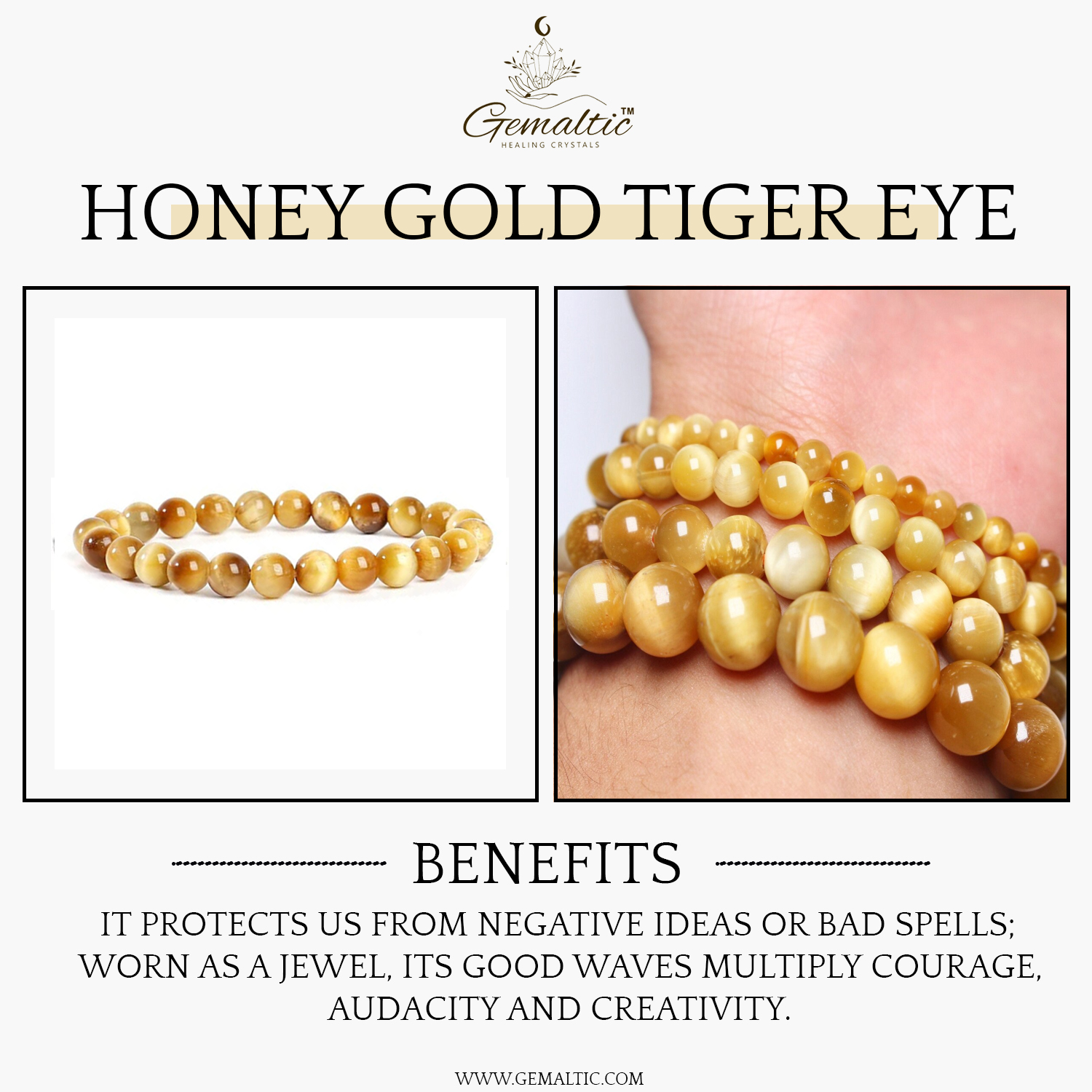 Gold Tiger Eye Natural AAA Bracelet
