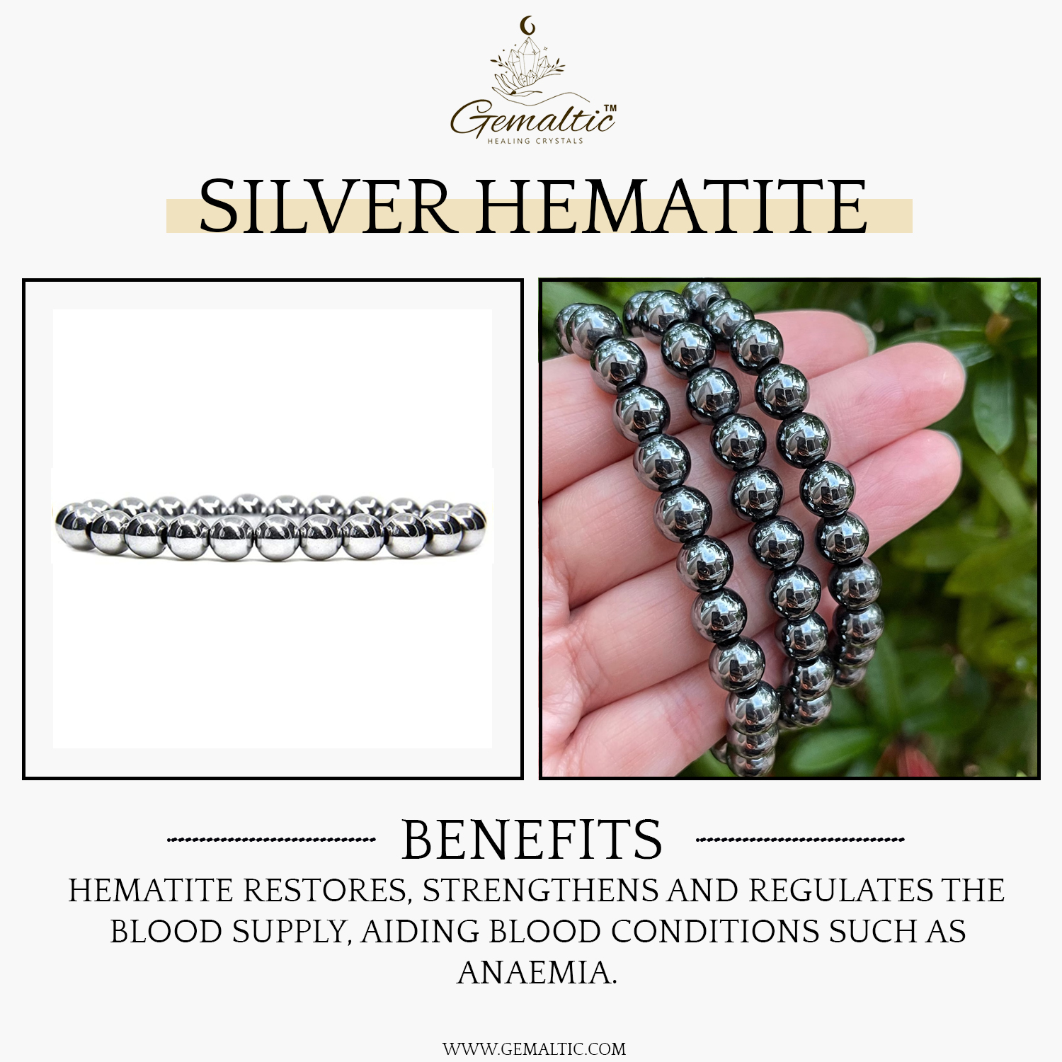 Hematite Natural AAA Bracelet