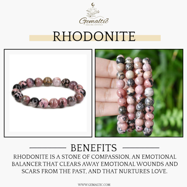 Rhodonite Stone Natural AAA Bracelet