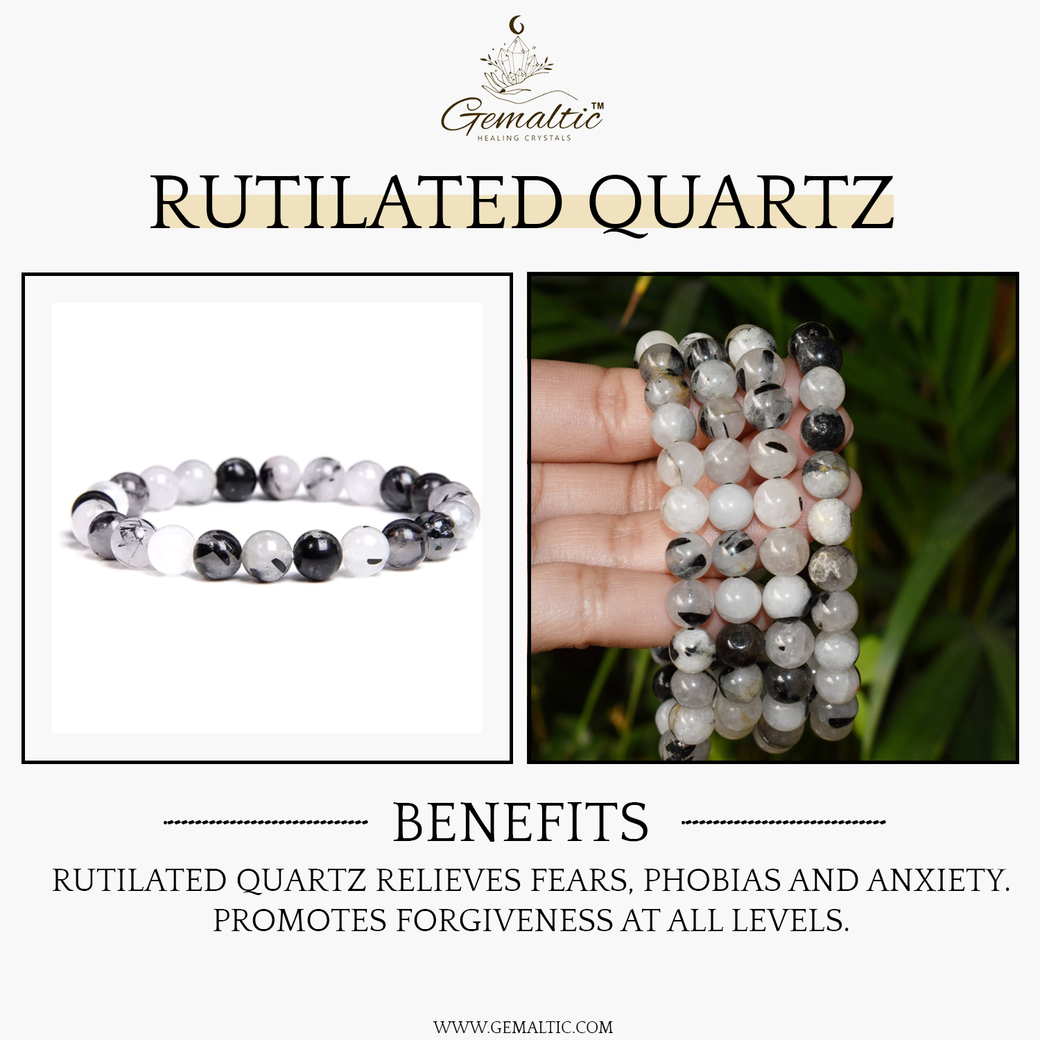 Rutile Quartz Stone Natural AAA Bracelet