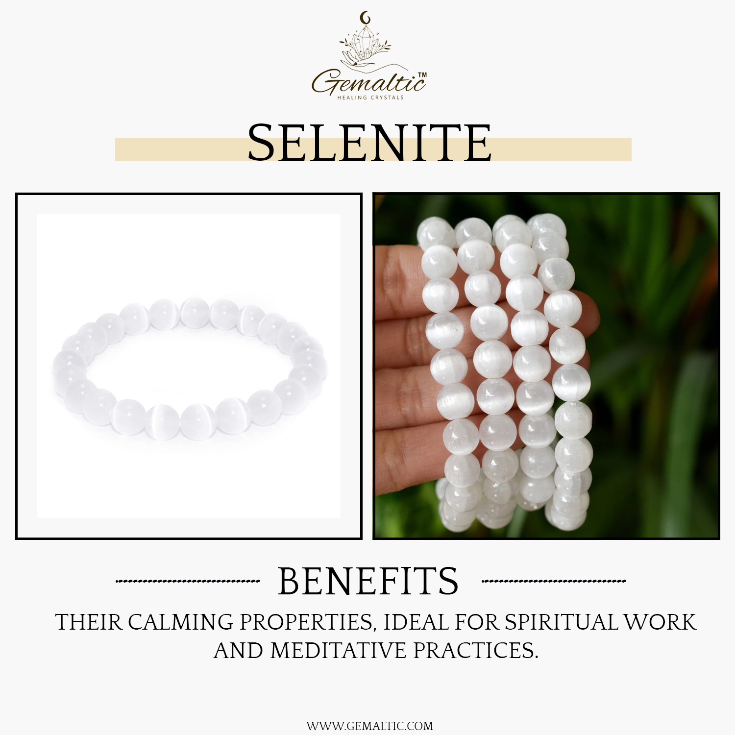 Selenite Stone Natural AAA Bracelet