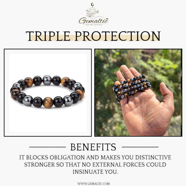 Triple Protection Stone Natural AAA Bracelet