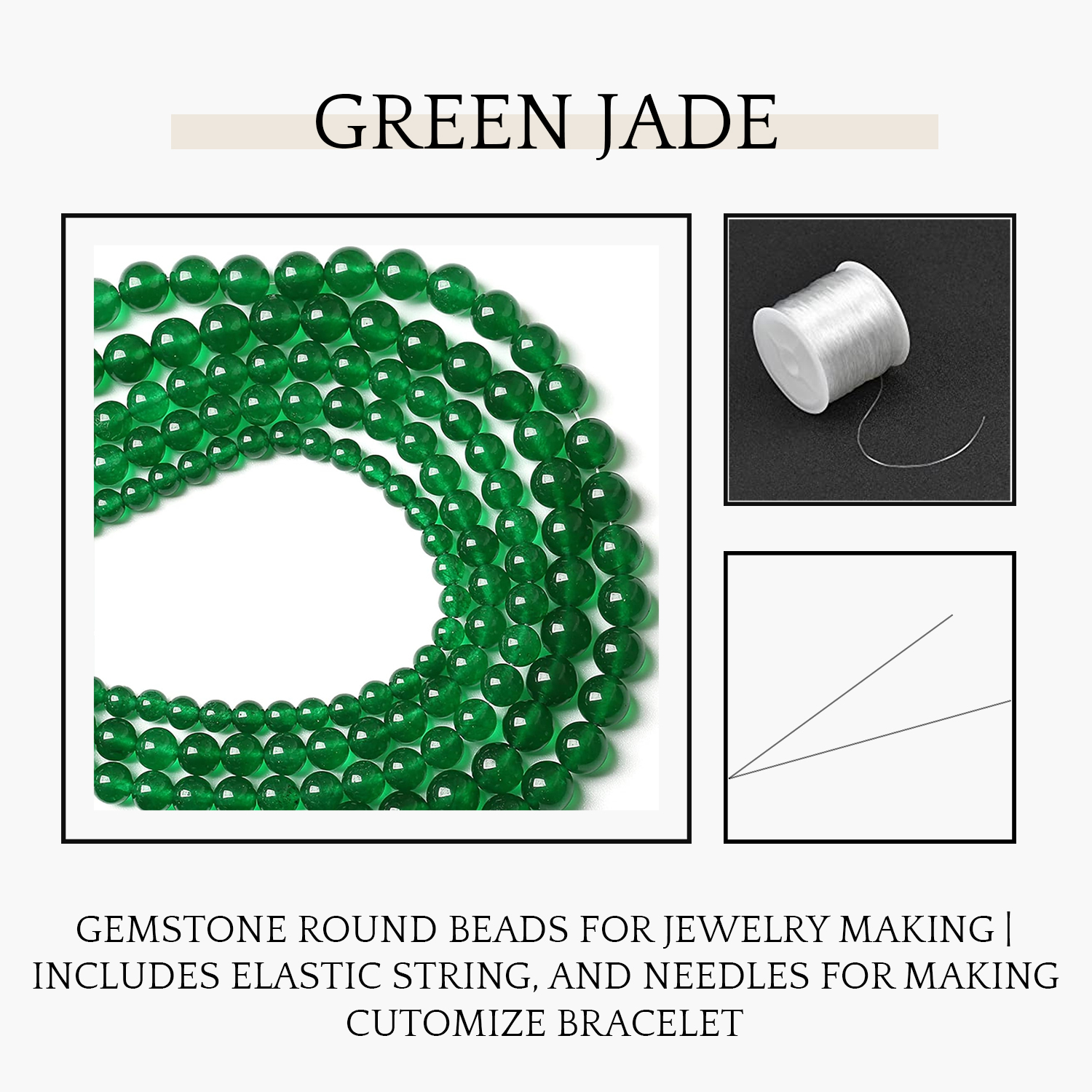 2 Green Jade Natural AAA Beads For Bracelet