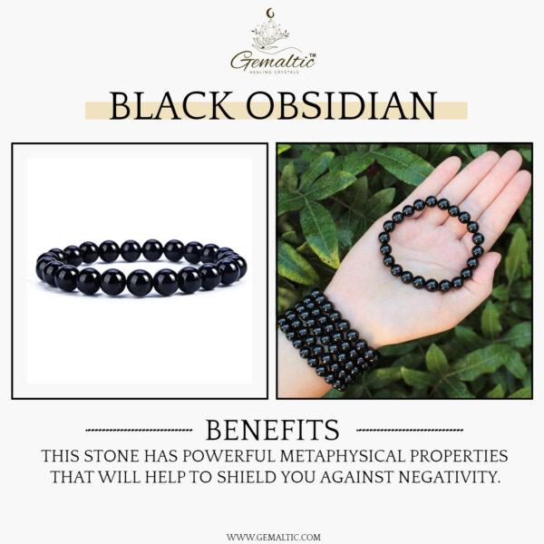 Black Obsidian Natural AAA Bracelet
