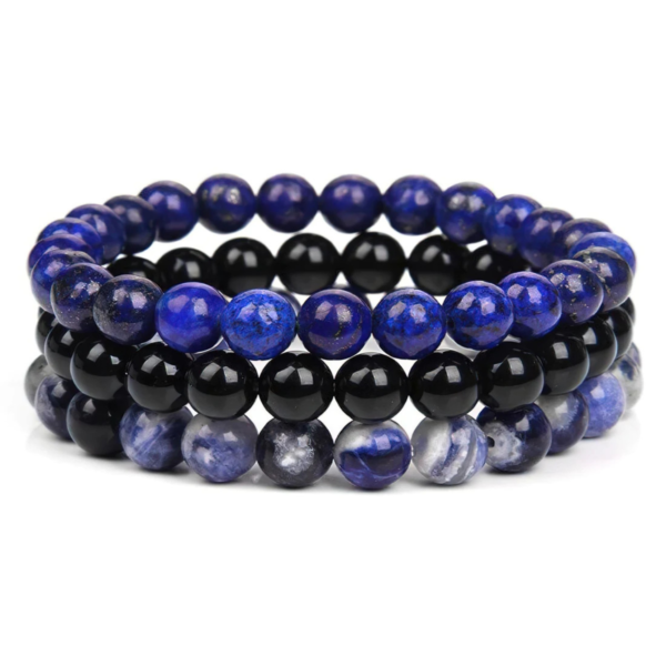 Gemstones Beaded Bracelets Healing Crystal Stone Stretch Elastic Bracelet Lapis Lazuli