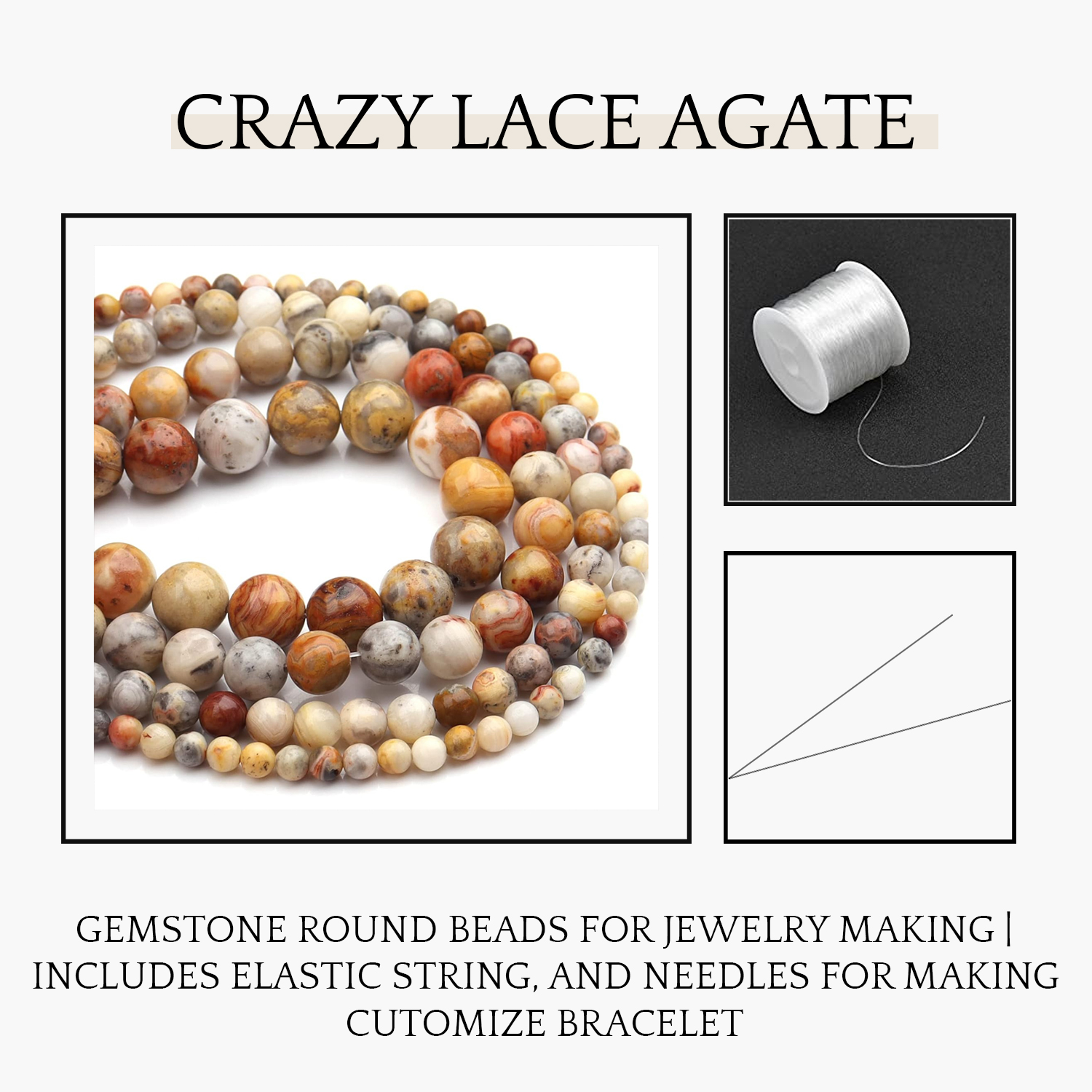 Crazy Lace Agate Natural AAA Beads