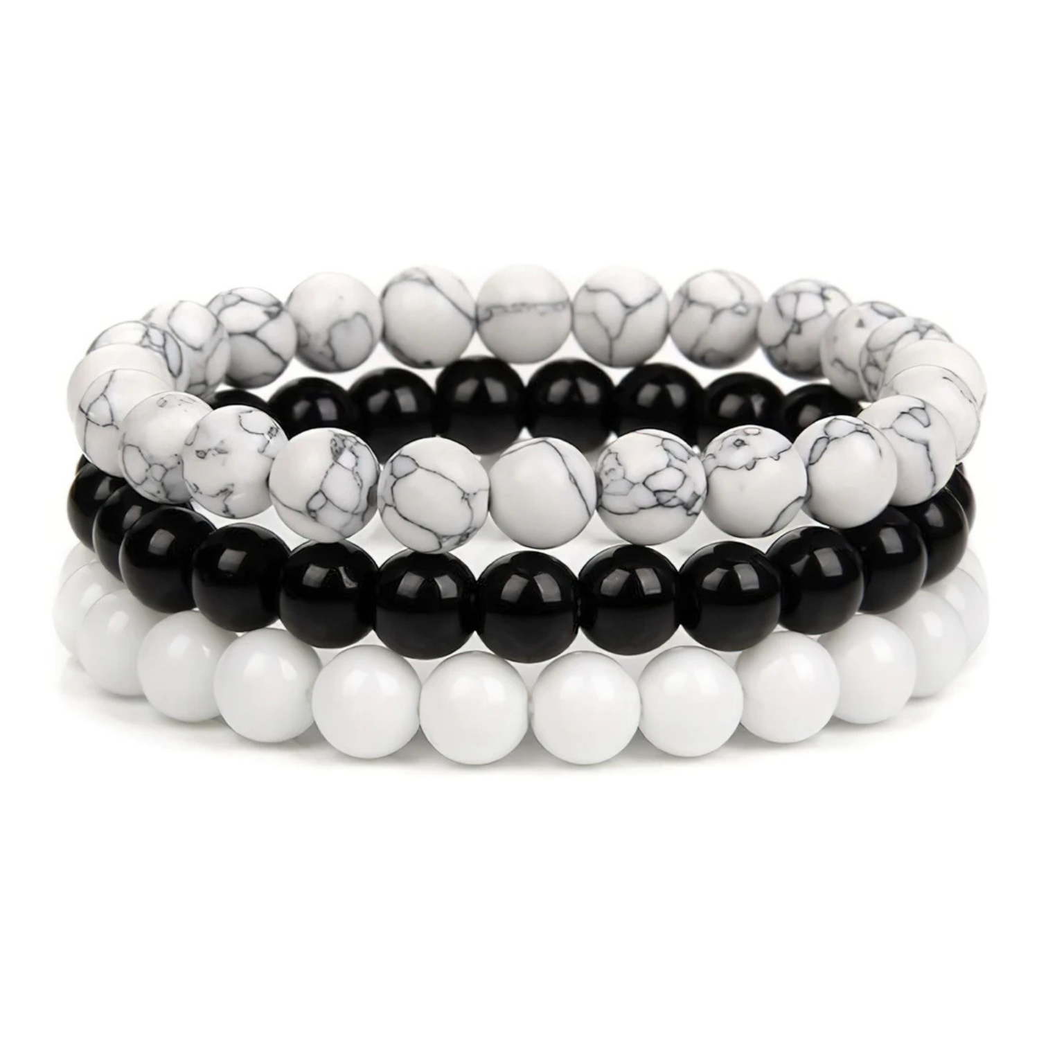 3-22.png Gemstones Beaded Bracelets Healing Crystal Stone Stretch Elastic Bracelet Howlite