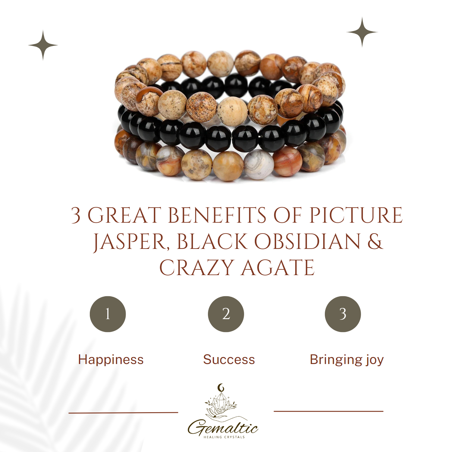 6.1.png Gemstones Beaded Bracelets Healing Crystal Stone Stretch Elastic Bracelet