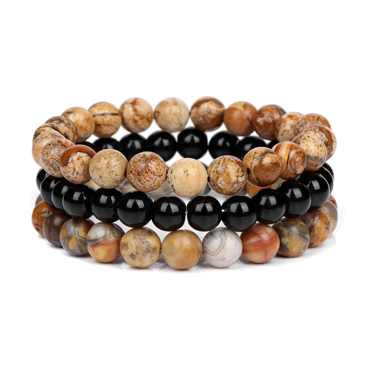 6.png Gemstones Beaded Bracelets Healing Crystal Stone Stretch Elastic Bracelet