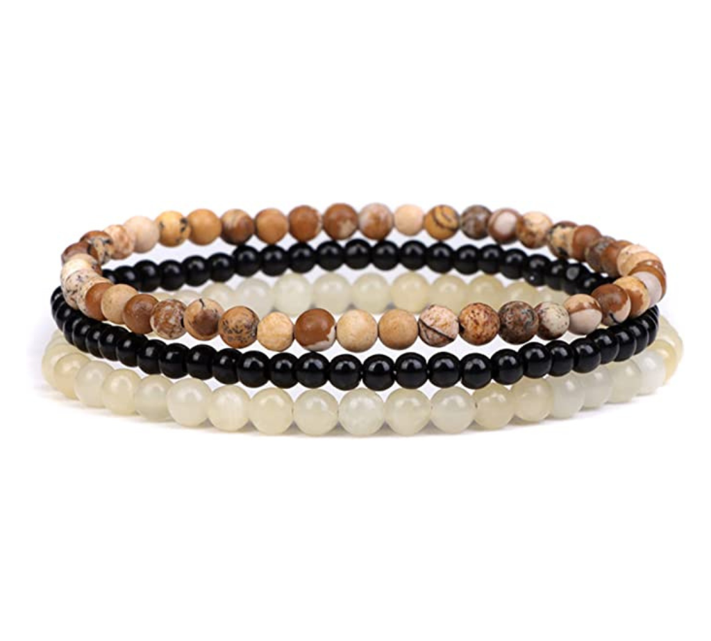 Gemstones Beaded Bracelets Healing Crystal Stone Stretch Elastic Bracelet Picture Jasper