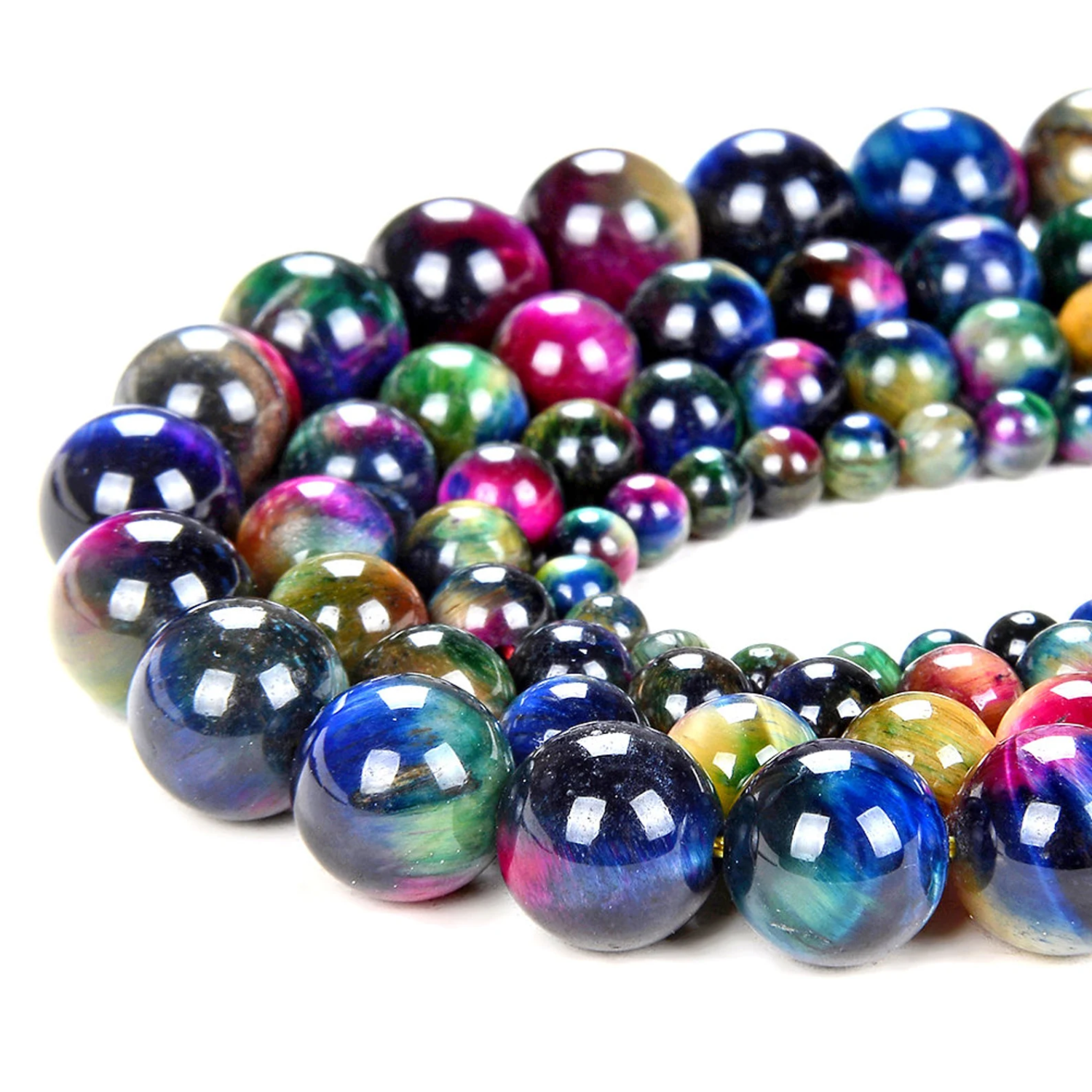 1-30.png Rainbow Tiger Eye Natural AAA Beads For Bracelet Necklace DIY Jewelry Making Design