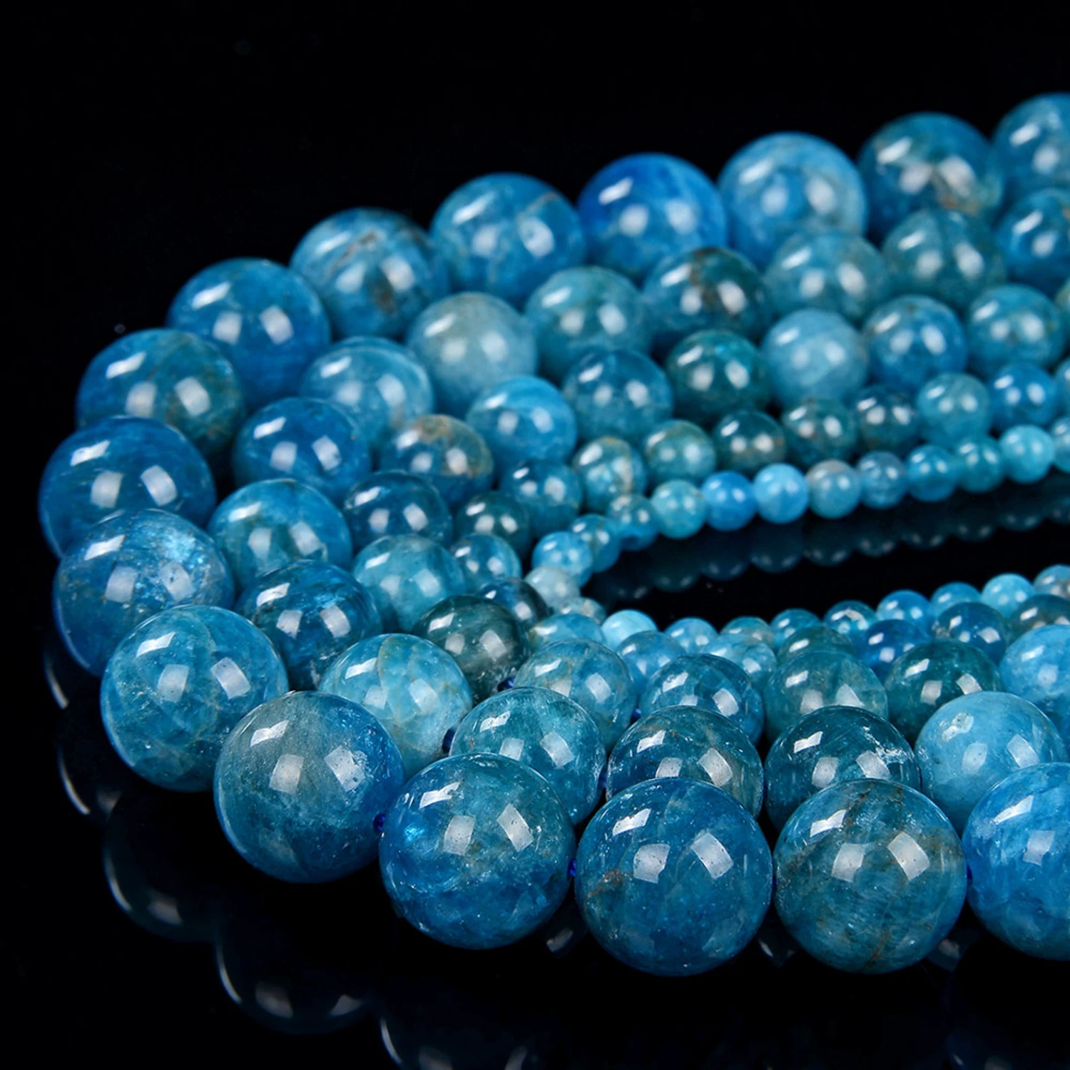 1 Blue Apatite Natural AAA Beads