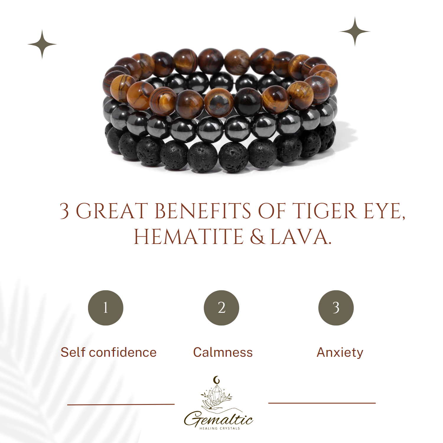 Gemstones Beaded Bracelets Healing Crystal Stone Stretch Elastic Bracelet Tiger Eye