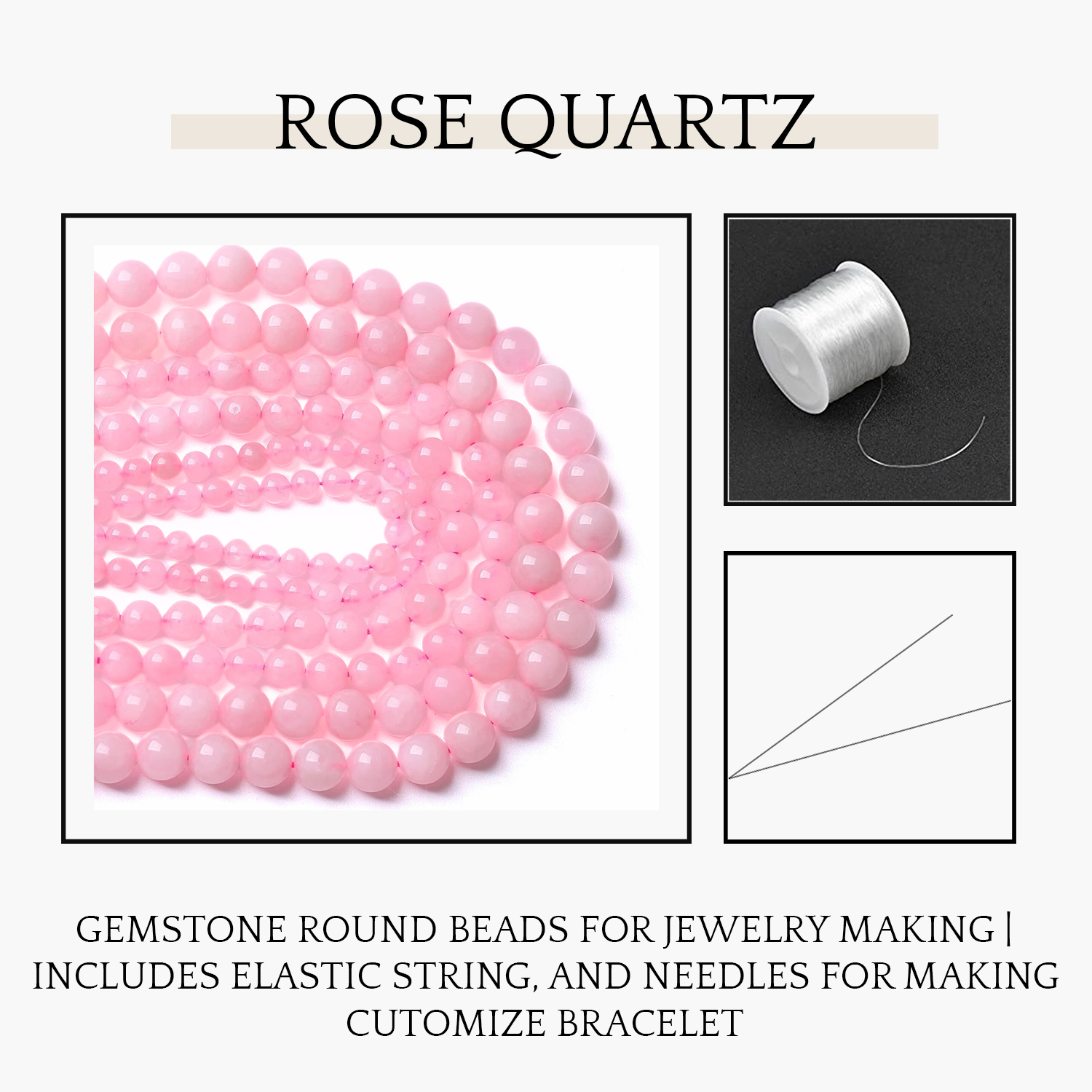 2 Rose Quartz Natural AAA Beads