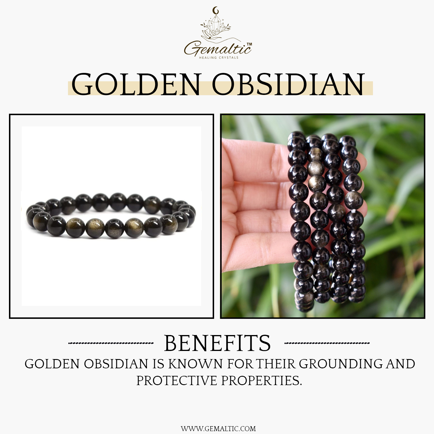 Golden Obsidian Natural AAA Bracelet