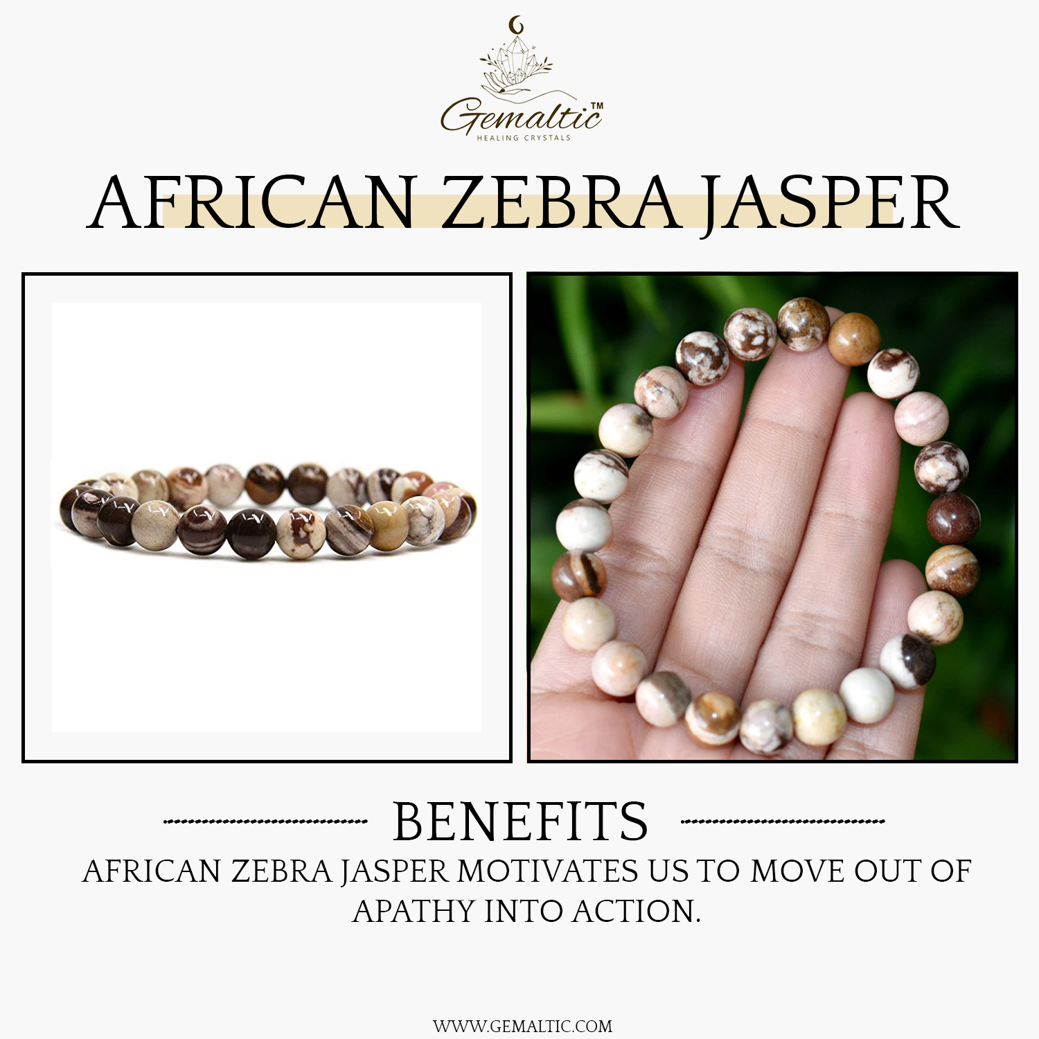 African Zebra Jasper Natural AAA Bracelet
