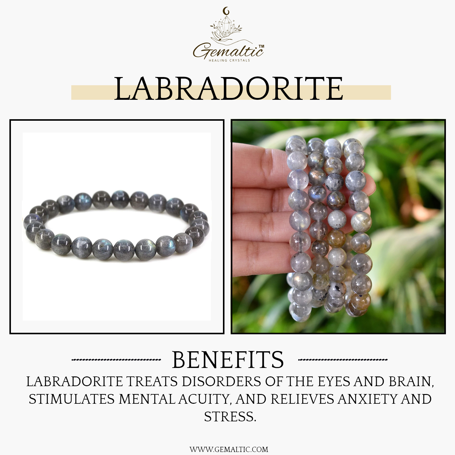 Labradorite Stone Natural AAA Bracelet