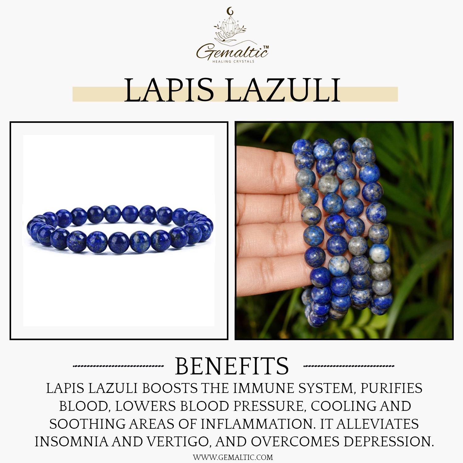 2-24-1.jpg Lapis Lazuli Stone Natural AAA Bracelet