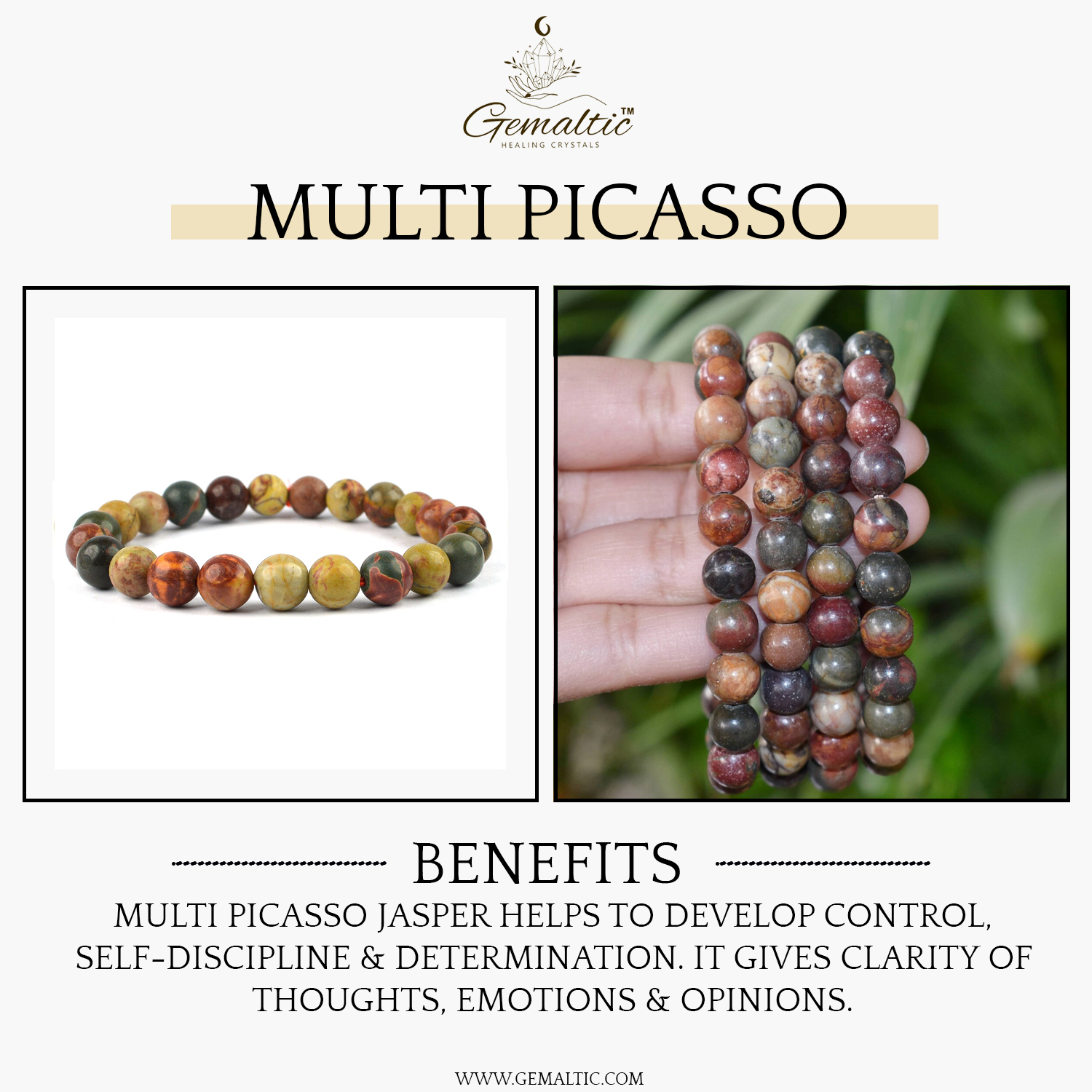 Multi Picasso Stone Natural AAA Bracelet