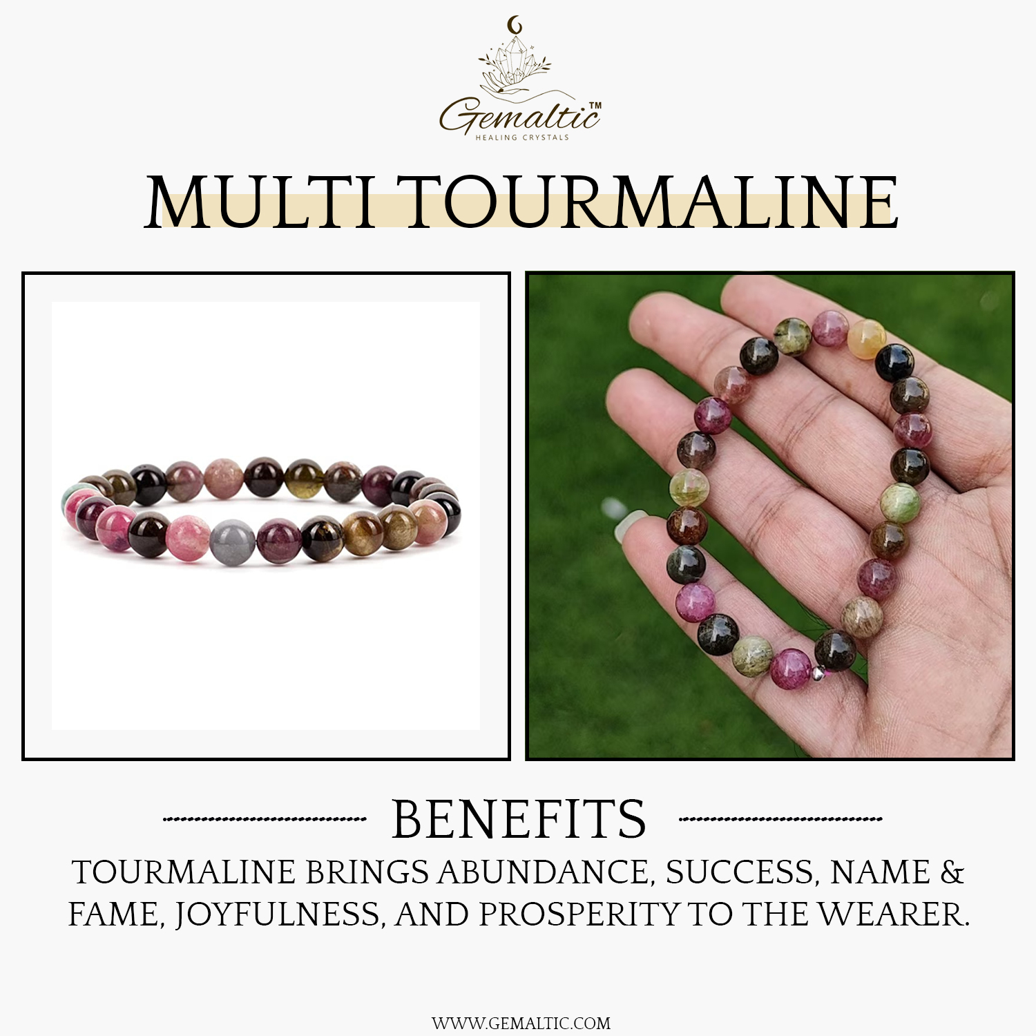 Multi Tourmaline Stone Natural AAA Bracelet