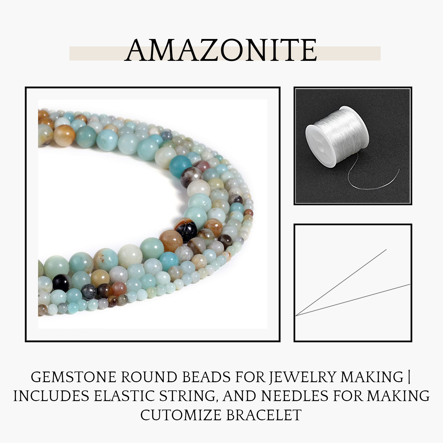 2 Amazonite Natural AAA Beads For Bracelet Necklace DIY Jewelry Making Design