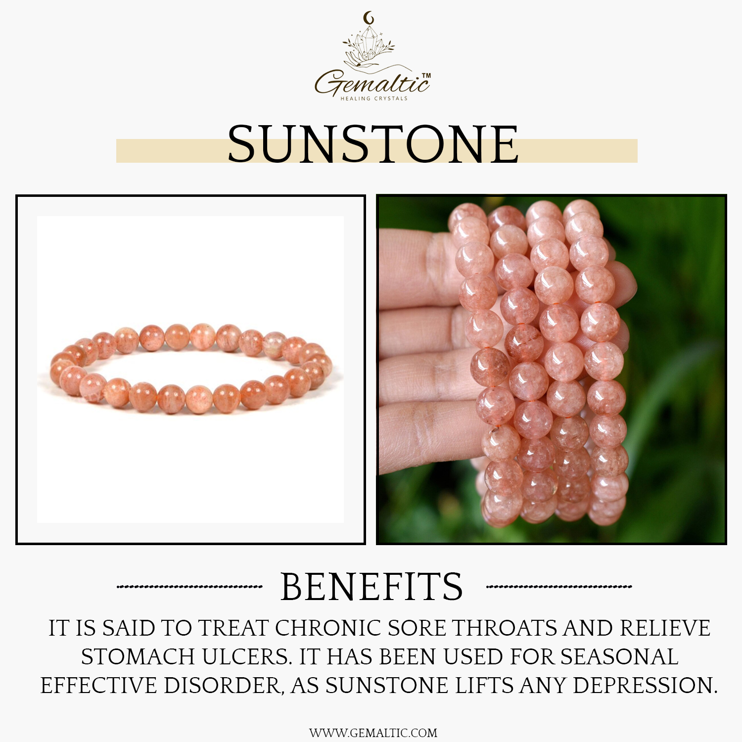 Sunstone Stone Natural AAA Bracelet