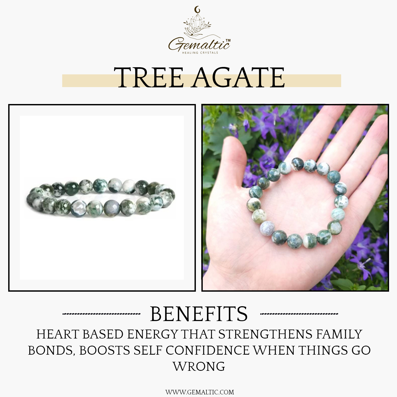 Tree Agate Stone Natural AAA Bracelet
