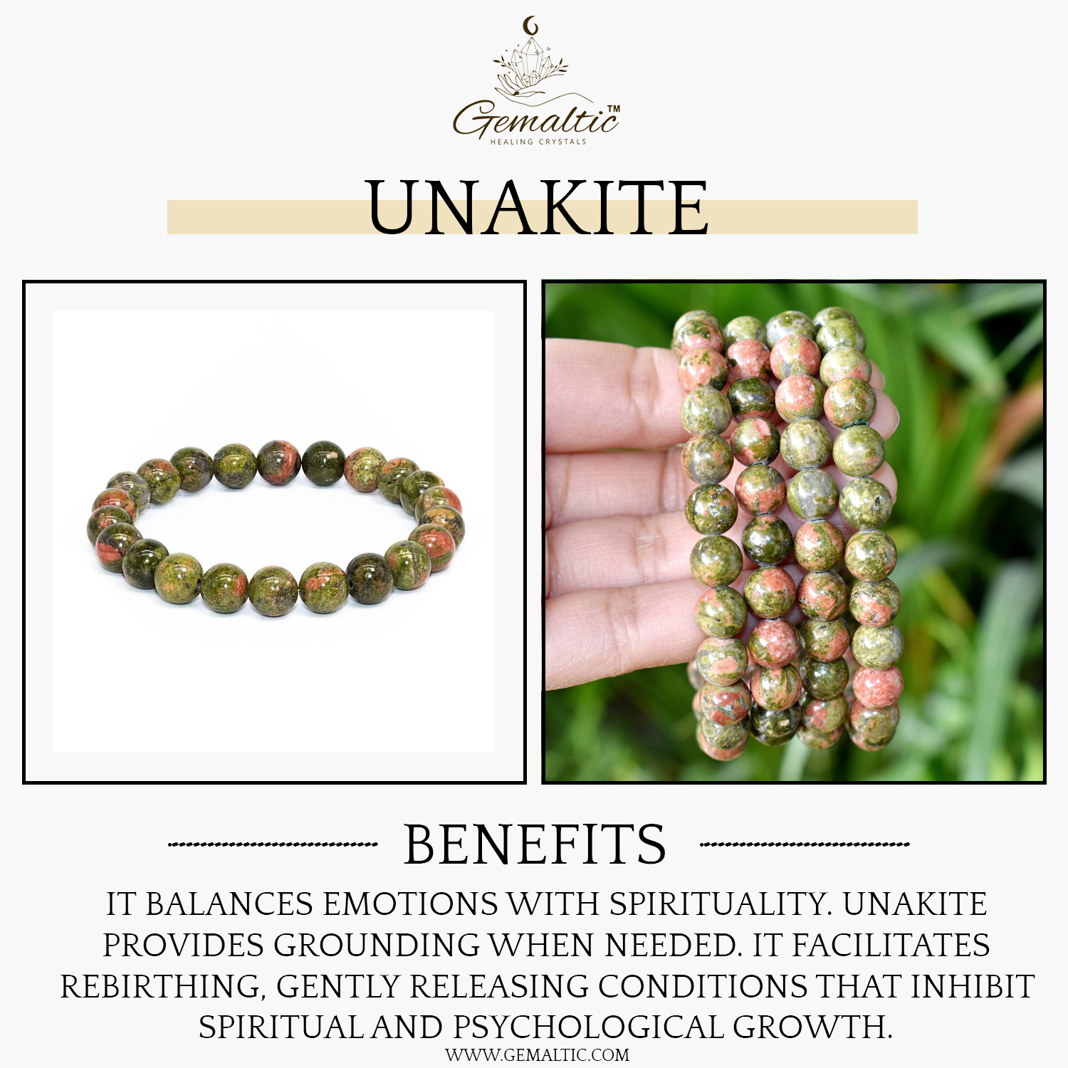 2-55-1.jpg Unakite Stone Natural AAA Bracelet