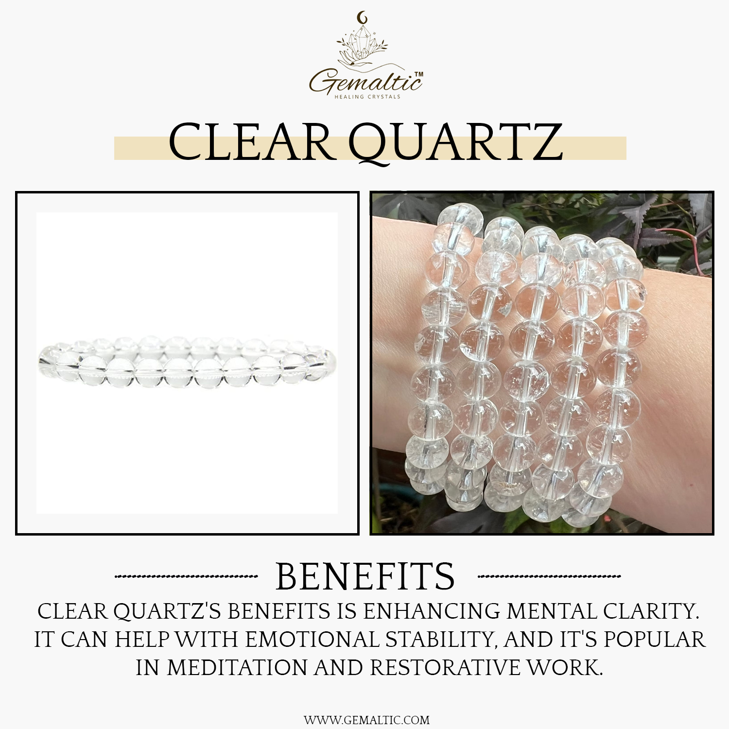 Clear Quartz Natural AAA Bracelet
