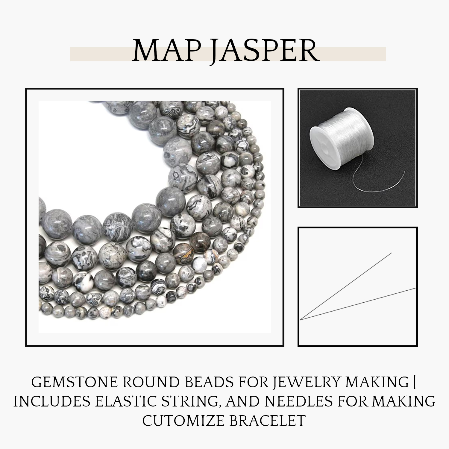 2 Map Stone Natural AAA Beads