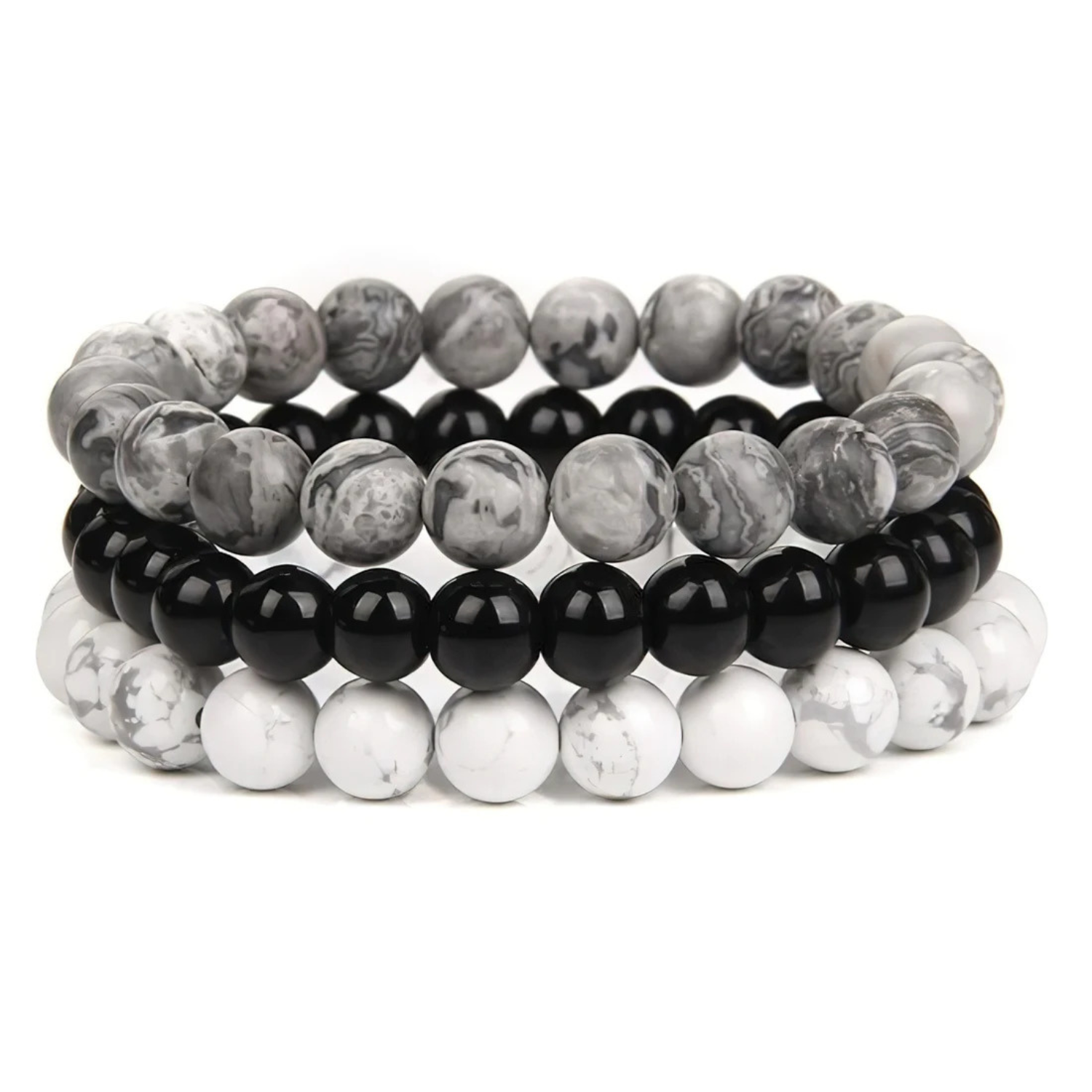 4.png Gemstones Beaded Bracelets Healing Crystal Stone Stretch Elastic Bracelet Map Jasper