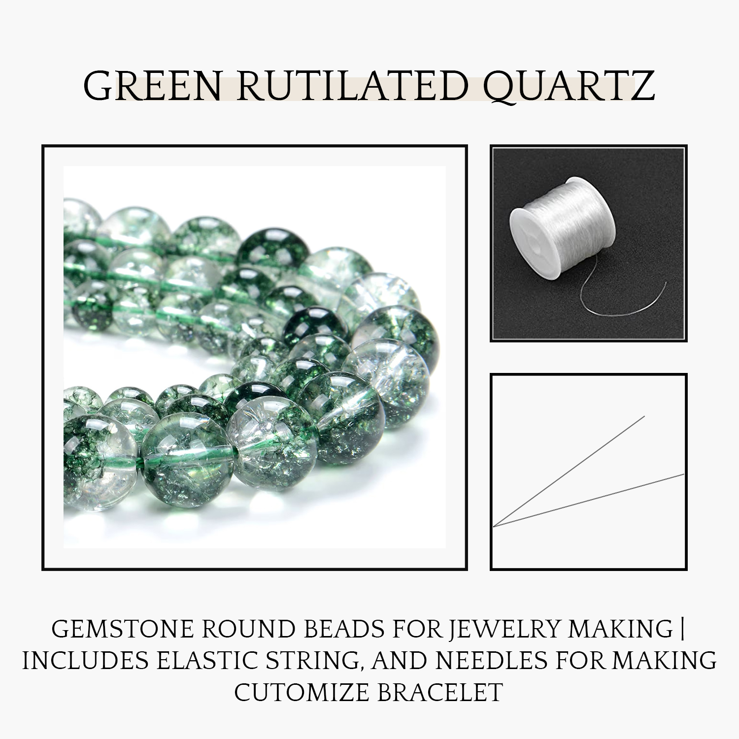 Info-Gemaltic-27.jpg Green Rutilated Quartz Natural AAA Beads For Bracelet
