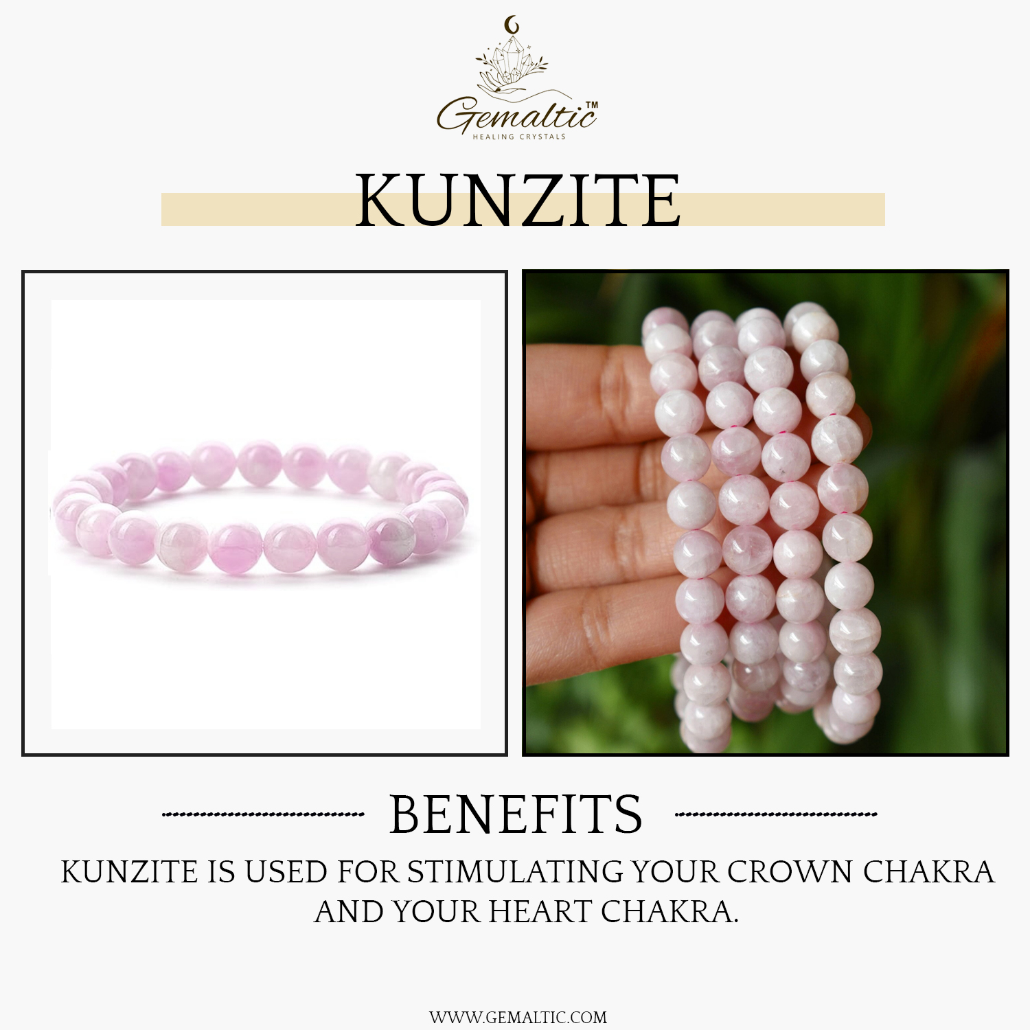 Kunzite Stone Natural AAA Bracelet