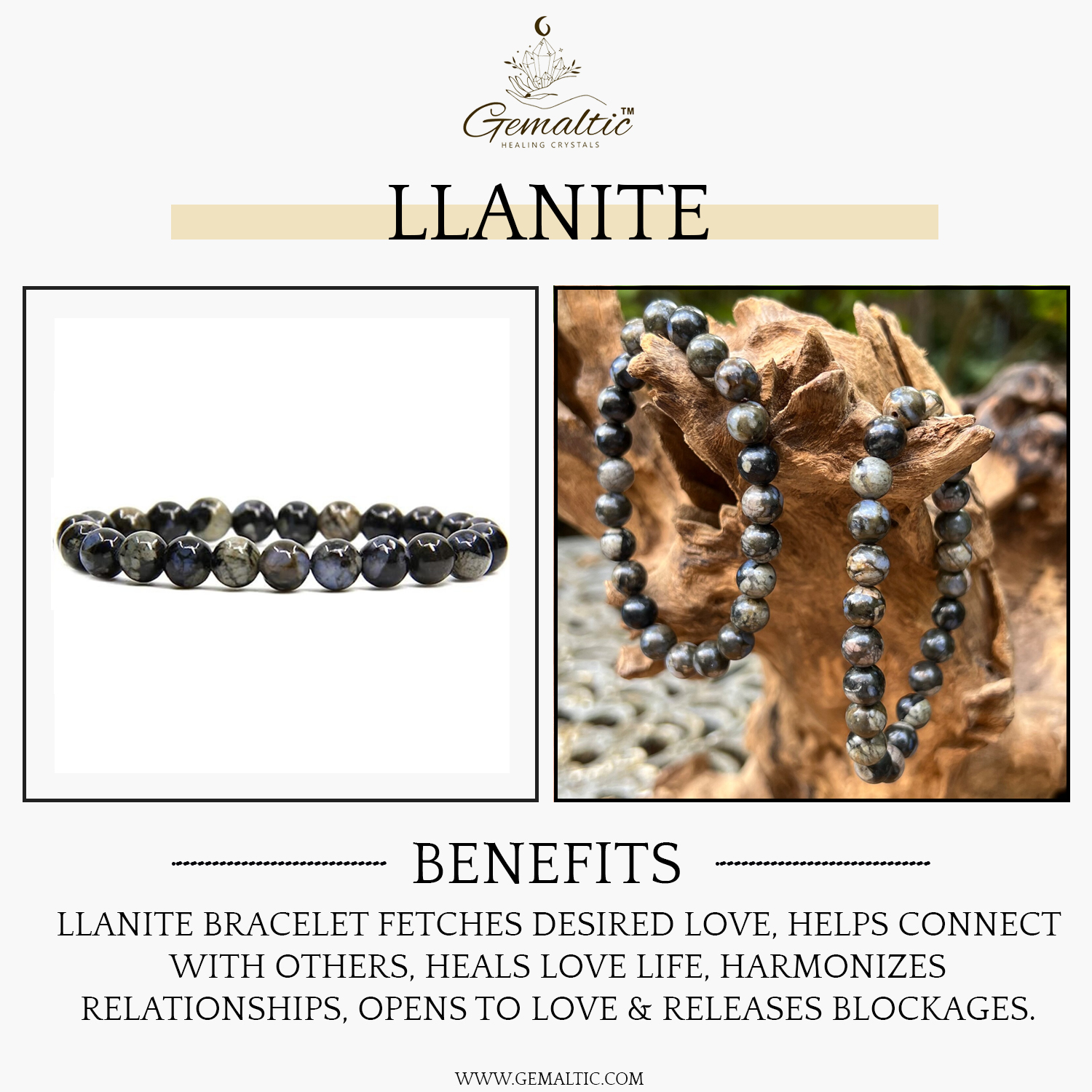 Llanite-1.jpg Llanite Stone Natural AAA Bracelet