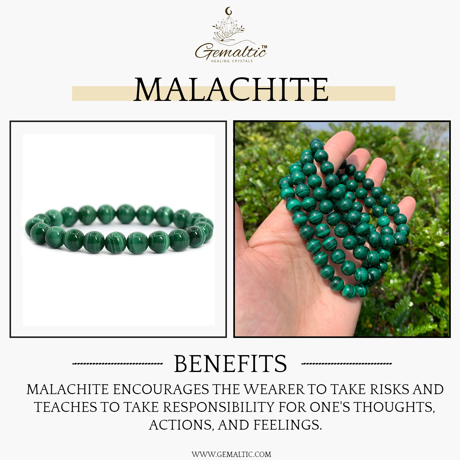 Malachite-1.jpg Malachite Stone Natural AAA Bracelet