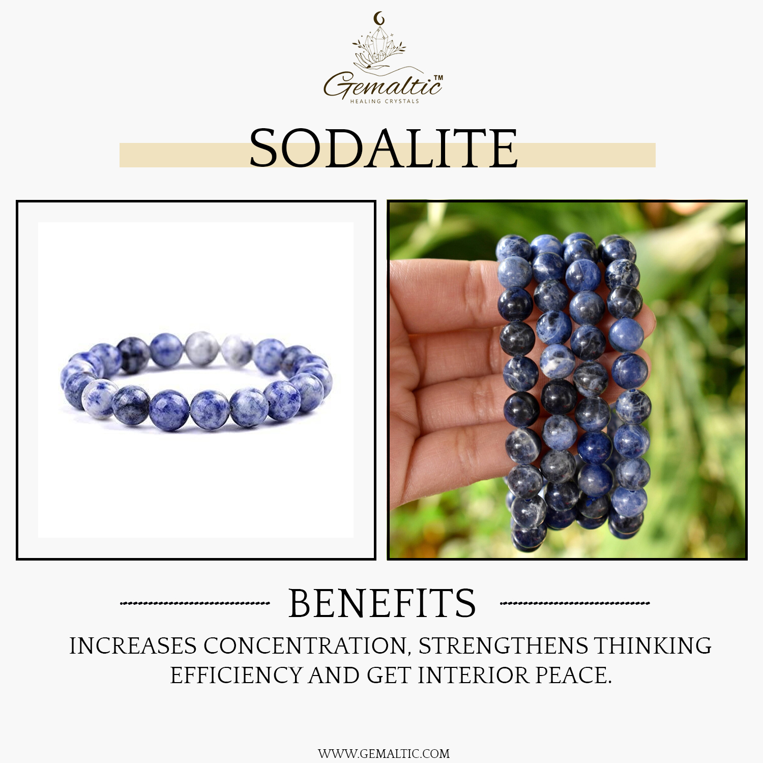 Sodalite Stone Natural AAA Bracelet