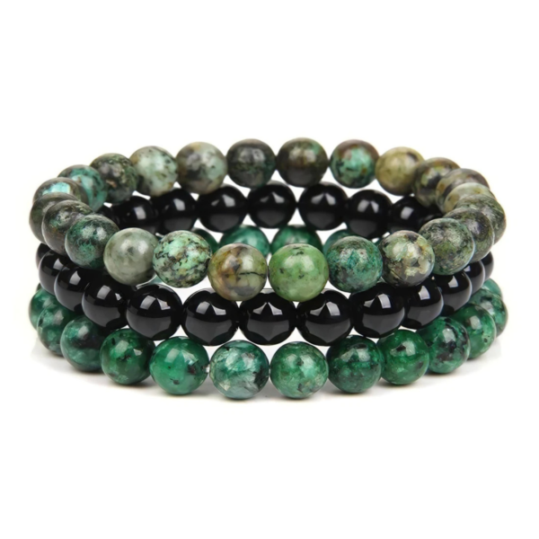 Gemstones Beaded Bracelets Healing Crystal Stone Stretch Elastic Bracelet African Turquoise