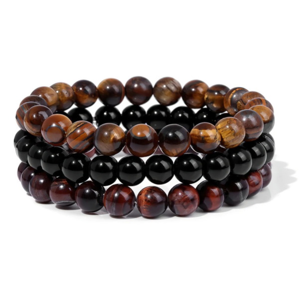 Gemstones Beaded Bracelets Healing Crystal Stone Stretch Elastic Bracelet Tiger Eye